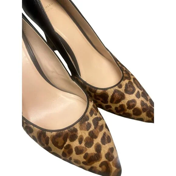 Cole Haan Womens Leopard Print Leather & Fur Pointed Toe Pumps Size 8B - Picture 3 of 5